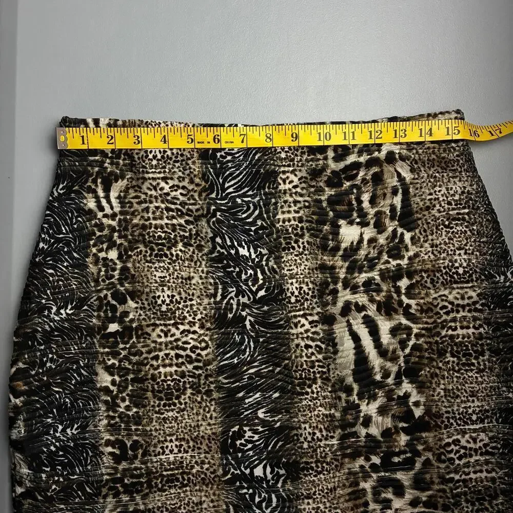 Cato Women's Stretchy Animal Print Striped Mini Skirt Size Large